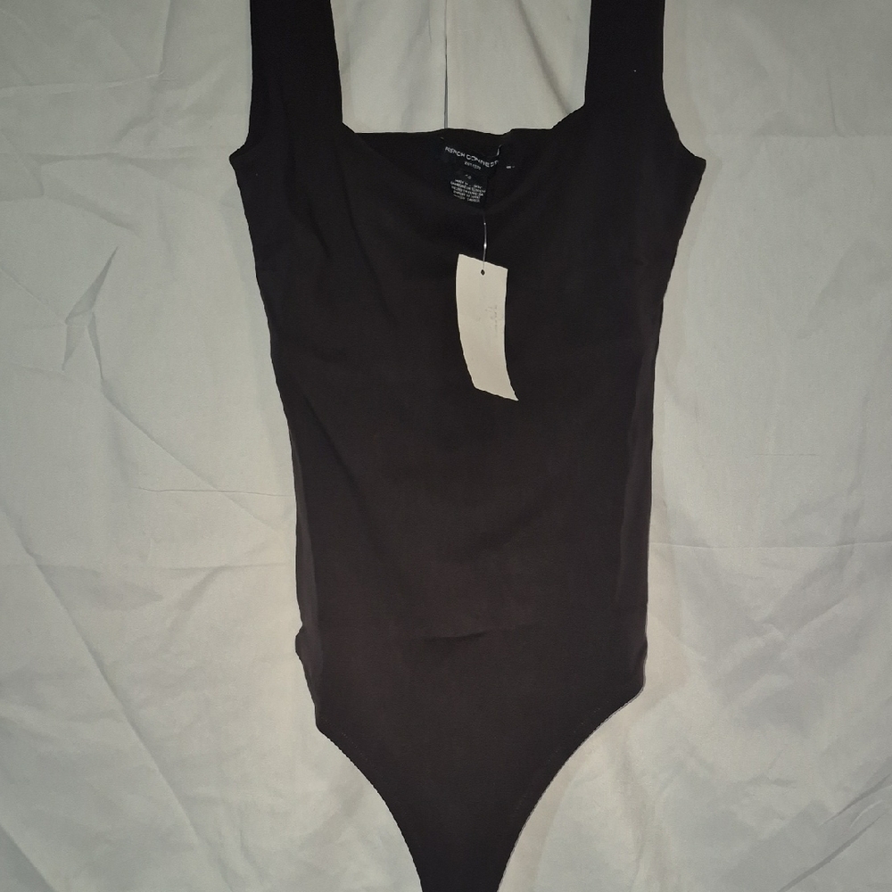 French Connection Chocolate Brown Scoop Neck Top